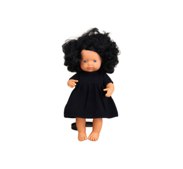 Pure Black 38 - Sukienka Muślinowa - Rozmiar 38 - Ubranko Dla Lalek - Miniland - LILLITOY