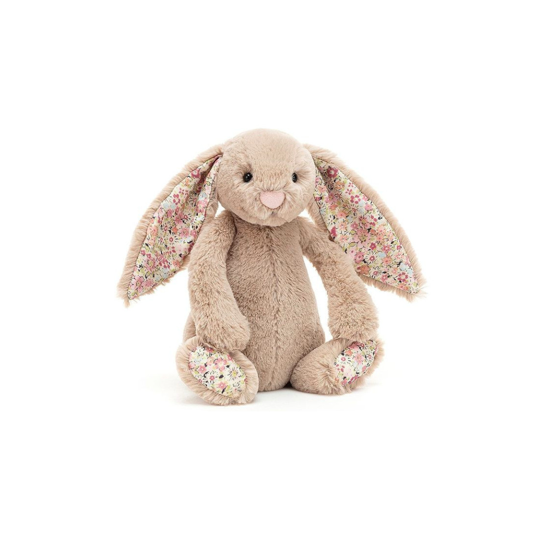 Beżowy Królik Kwiatowe Uszy i Stópki 36 cm - Maskotka Przytulanka - JellyCat