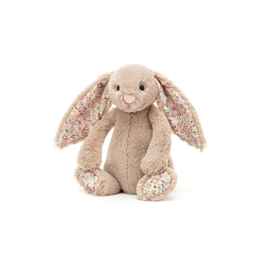 Beżowy Królik Kwiatowe Uszy i Stópki 36 cm - Maskotka Przytulanka - JellyCat