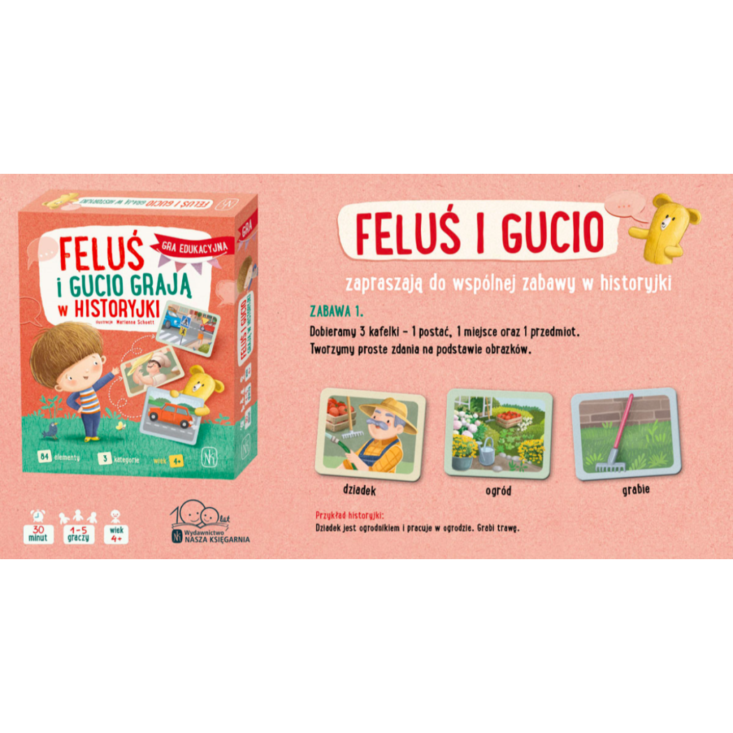 Feluś i Gucio grają w historyjki - Rodzinna Gra Edukacyjna - Nasza Księgarnia