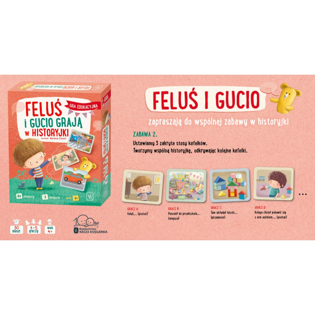 Feluś i Gucio grają w historyjki - Rodzinna Gra Edukacyjna - Nasza Księgarnia