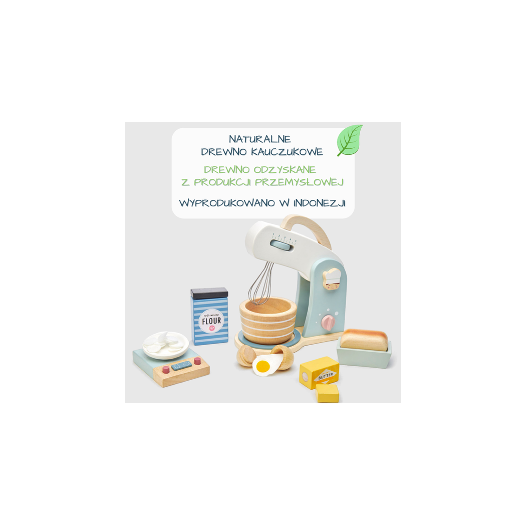 Drewniany Mikser z Zestawem do Pieczenia - Mini Chef -  Tender Leaf Toys