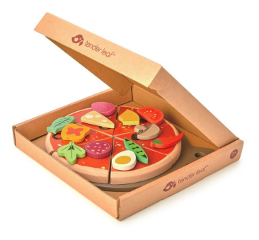 Drewniana Pizza z Dodatkami na Rzepy - Tender Leaf Toys