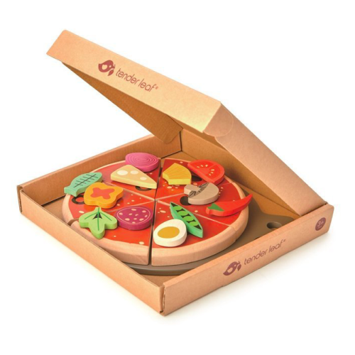 Drewniana Pizza z Dodatkami na Rzepy - Tender Leaf Toys