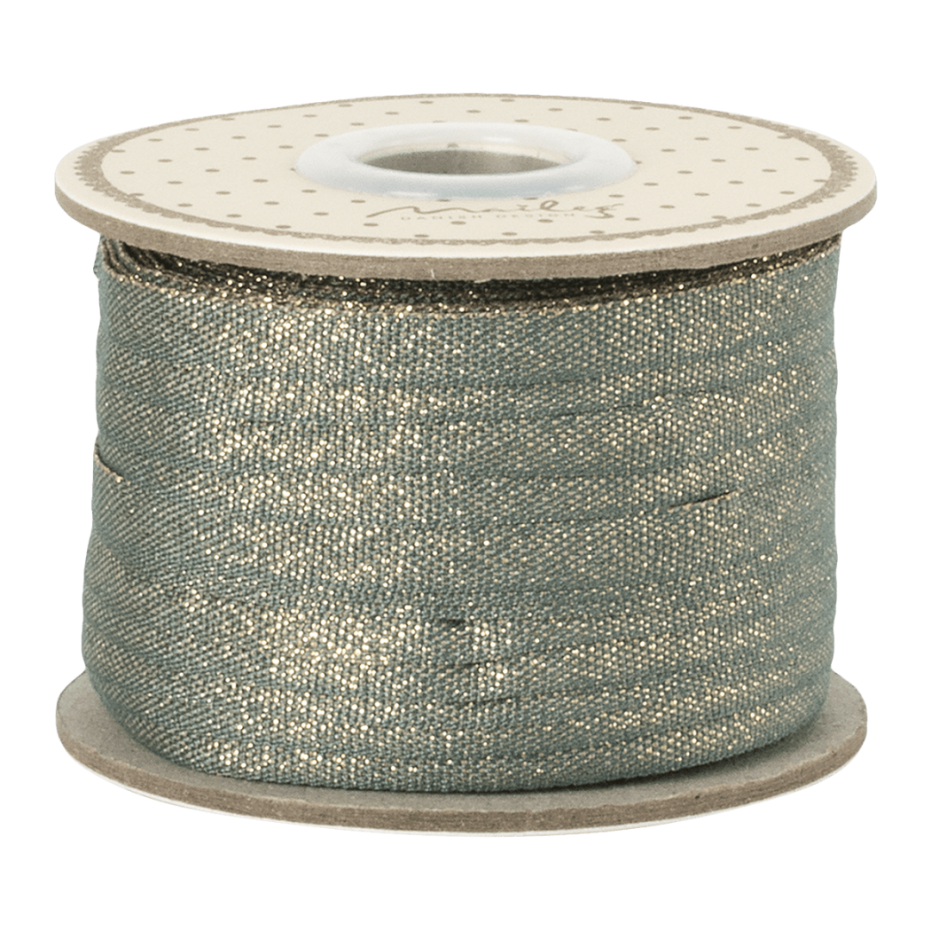 Petrol/Gold - Wstążka 25 m - Ribbon -  Maileg