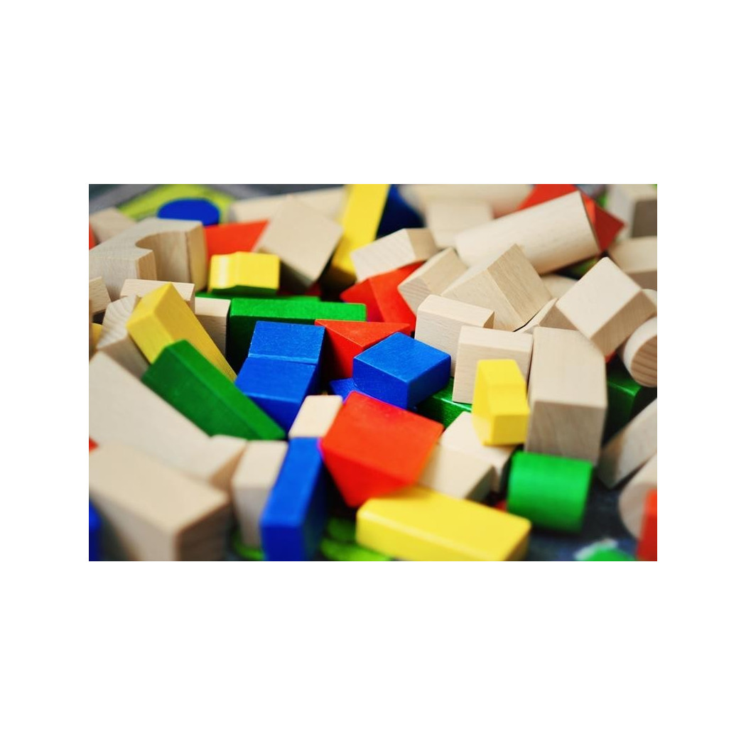 KLOCKI drewniane kolorowe 100 SZT LUPO MONTESSORI