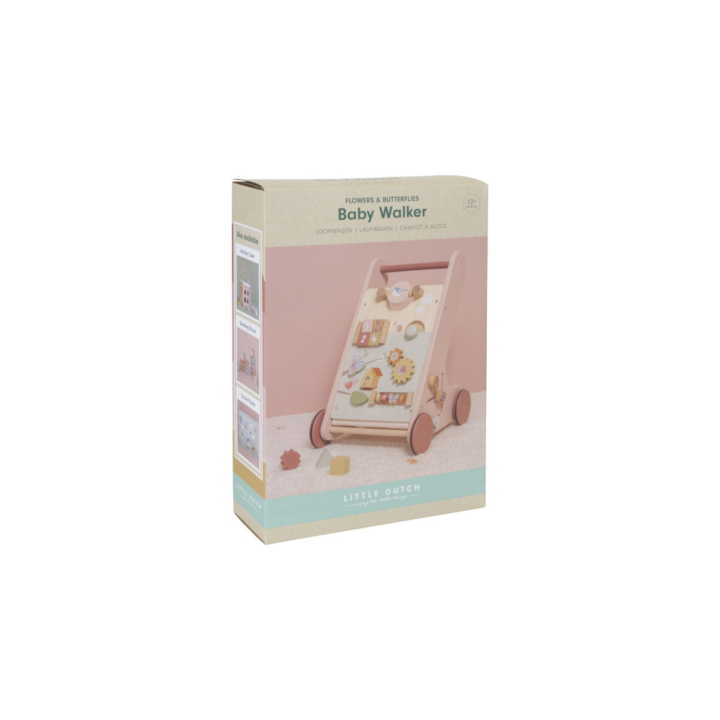 Flowers & Butterflies - Drewniany Chodzik Edukacyjny - Pchacz - Little Dutch