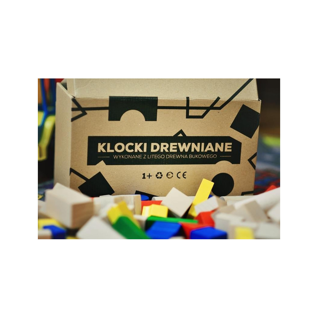 KLOCKI drewniane kolorowe 30 SZT LUPO MONTESSORI