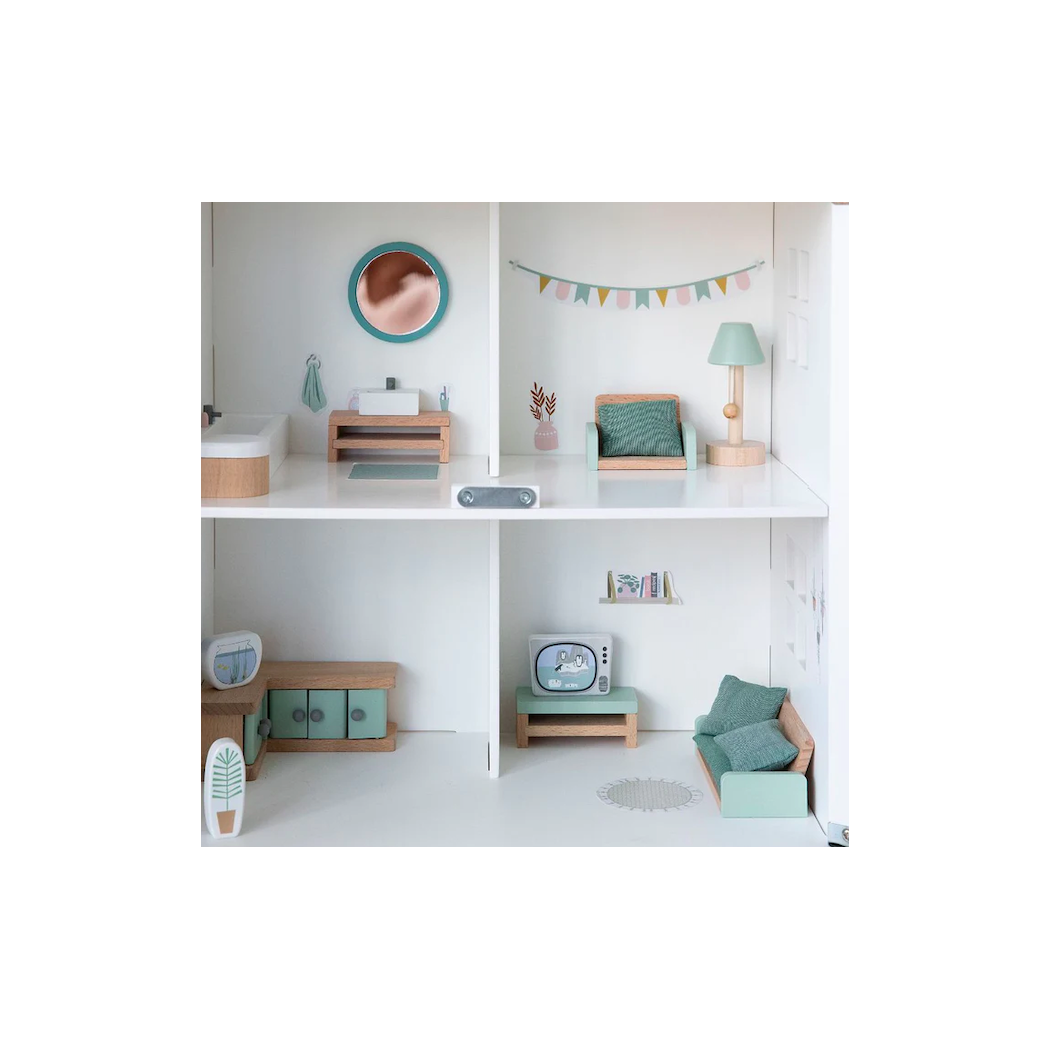 Domek drewniany dla lalek - z akcesoriami - Little Dutch