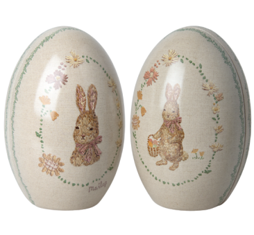WYPRZEDAŻ Zestaw Dwóch Metalowych Jajek - Dekoracja Wielkanocna - Easter Egg Set Metal - Maileg
