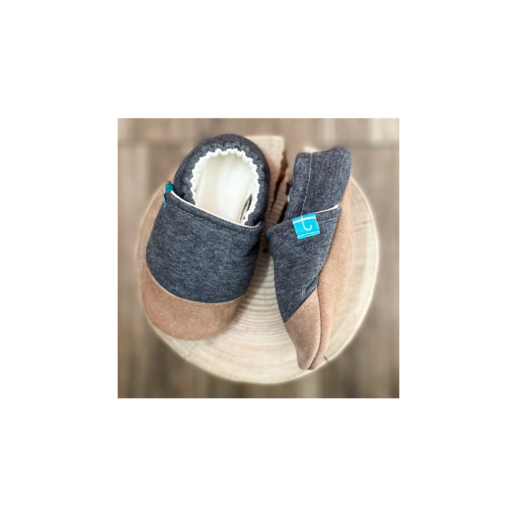 Grafit Dark Grey - rozmiar 2-3 lata - Papcie Titot - SKÓRZANA PODESZWA