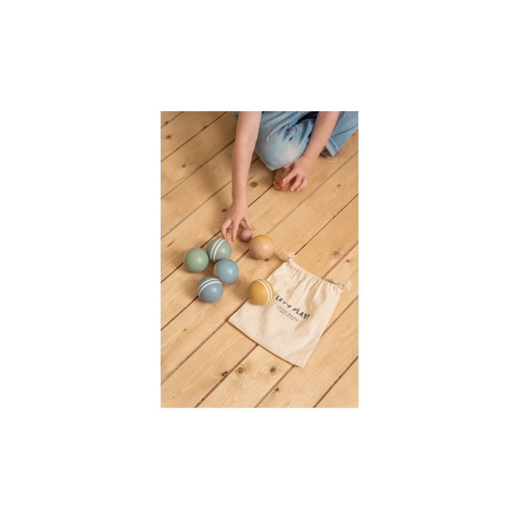 Zestaw Piłek do Gry Boules - FSC - Little Dutch - Drewniane Kule Do Gry W Bule
