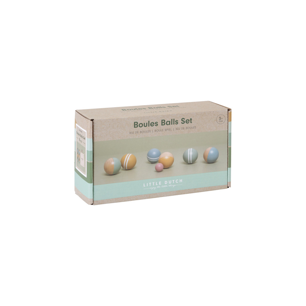 Zestaw Piłek do Gry Boules - FSC - Little Dutch - Drewniane Kule Do Gry W Bule