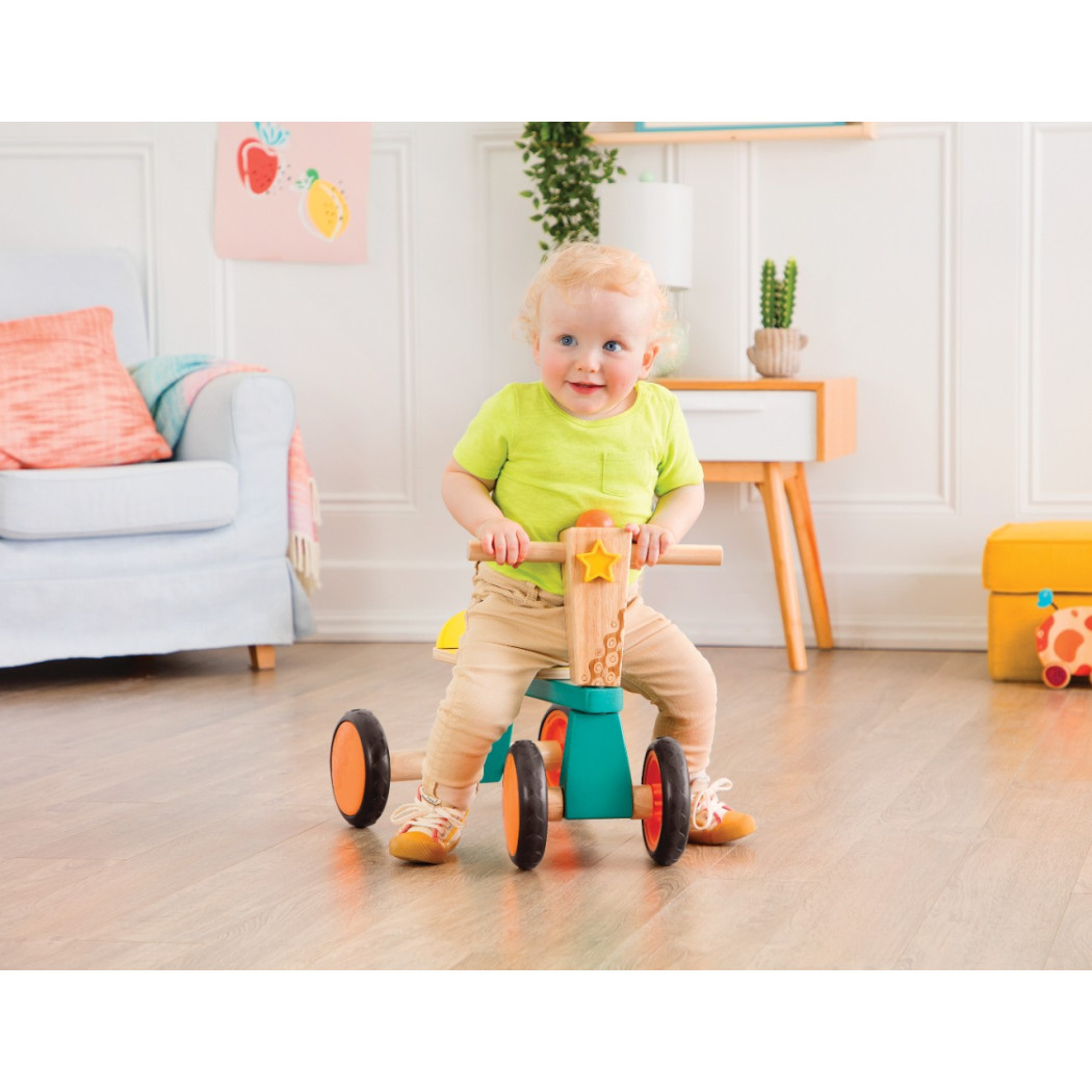 Drewniany 4-kołowy Rowerek Biegowy - Wersja do Samodzielnego Montażu - Btoys