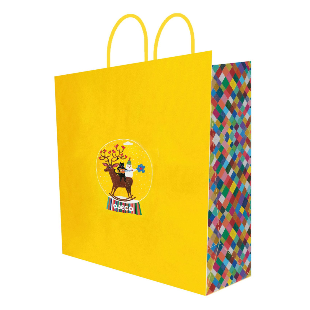 Zimowe Zwierzątka - Duża Torba Papierowa - Djeco - Torebka Prezentowa