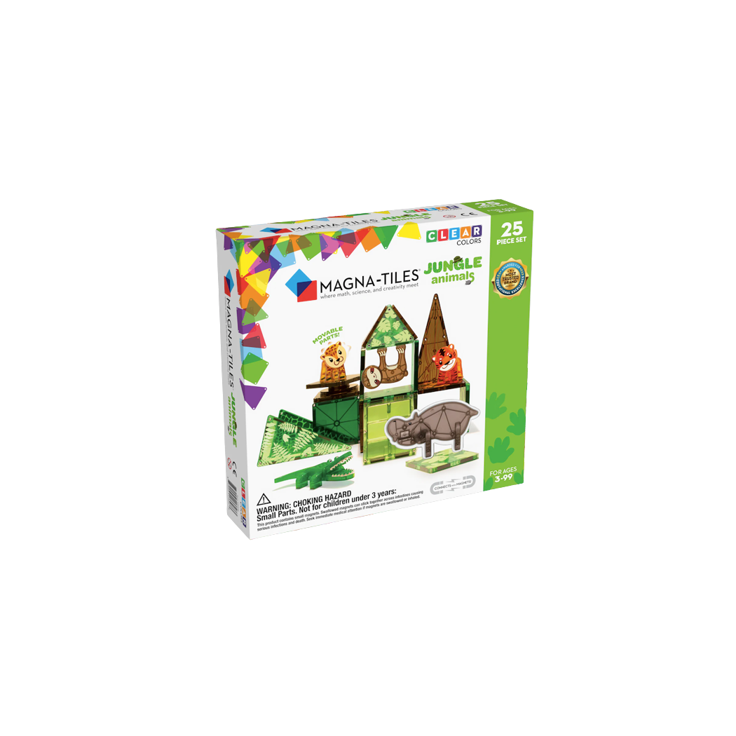 Jungle Animals - Zwierzęta Dżungla Klocki Magnetyczne 25 elementów - Magna-Tiles