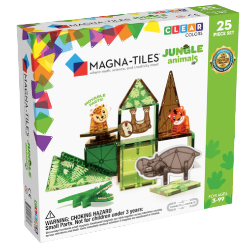 Jungle Animals - Zwierzęta Dżungla Klocki Magnetyczne 25 elementów - Magna-Tiles