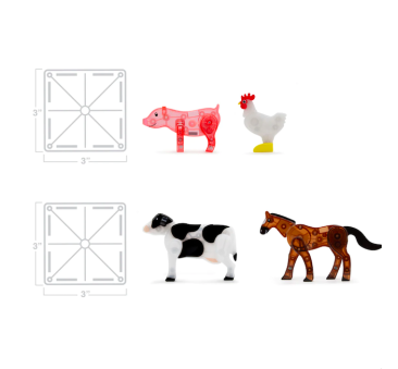 Farma Animals - Zwierzęta z Farmy Klocki Magnetyczne 25 elementów - Magna-Tiles