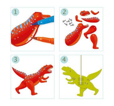Dinozaury - Zestaw Ruchome Postacie - Djeco