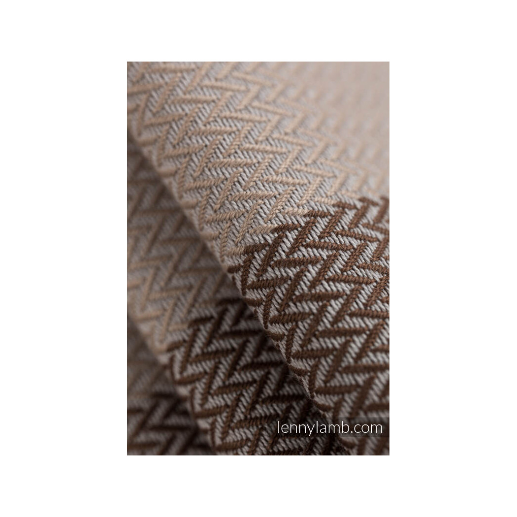 BABY CAFFE LATTE S - Moja pierwsza chusta do noszenia dzieci tkana splotem jodełkowym - Bawełna - Rozmiar S (4,2 metra) - LennyL