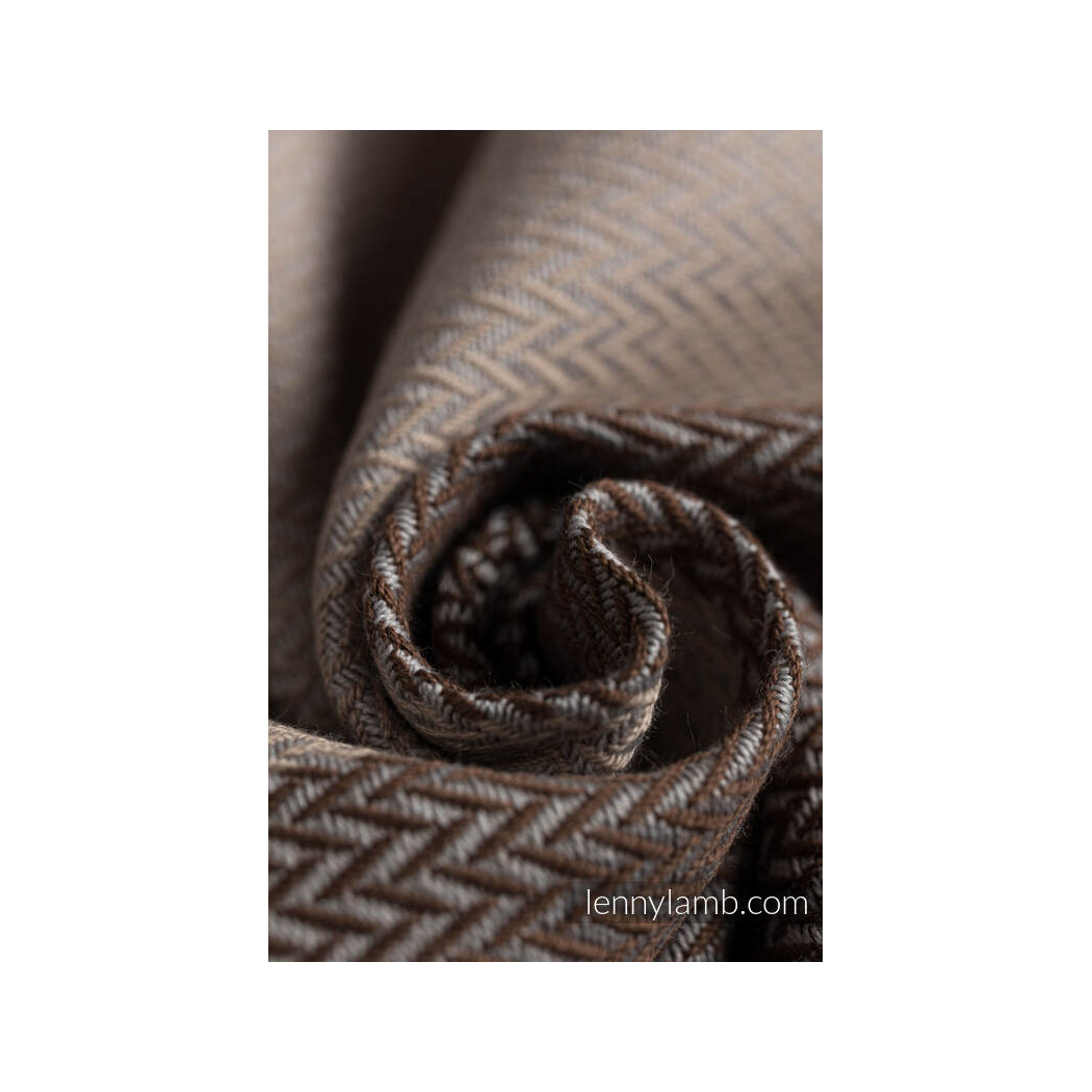 BABY CAFFE LATTE S - Moja pierwsza chusta do noszenia dzieci tkana splotem jodełkowym - Bawełna - Rozmiar S (4,2 metra) - LennyL