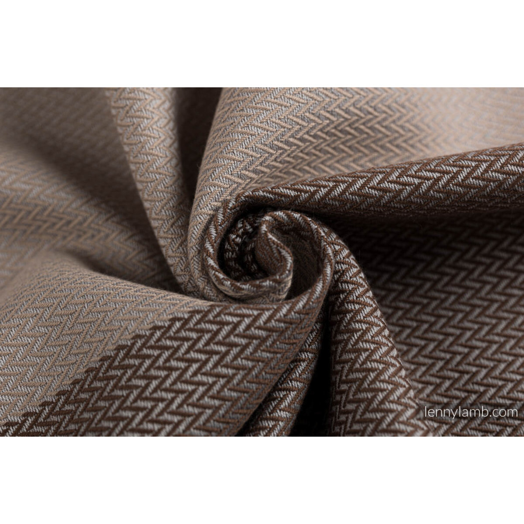BABY CAFFE LATTE S - Moja pierwsza chusta do noszenia dzieci tkana splotem jodełkowym - Bawełna - Rozmiar S (4,2 metra) - LennyL