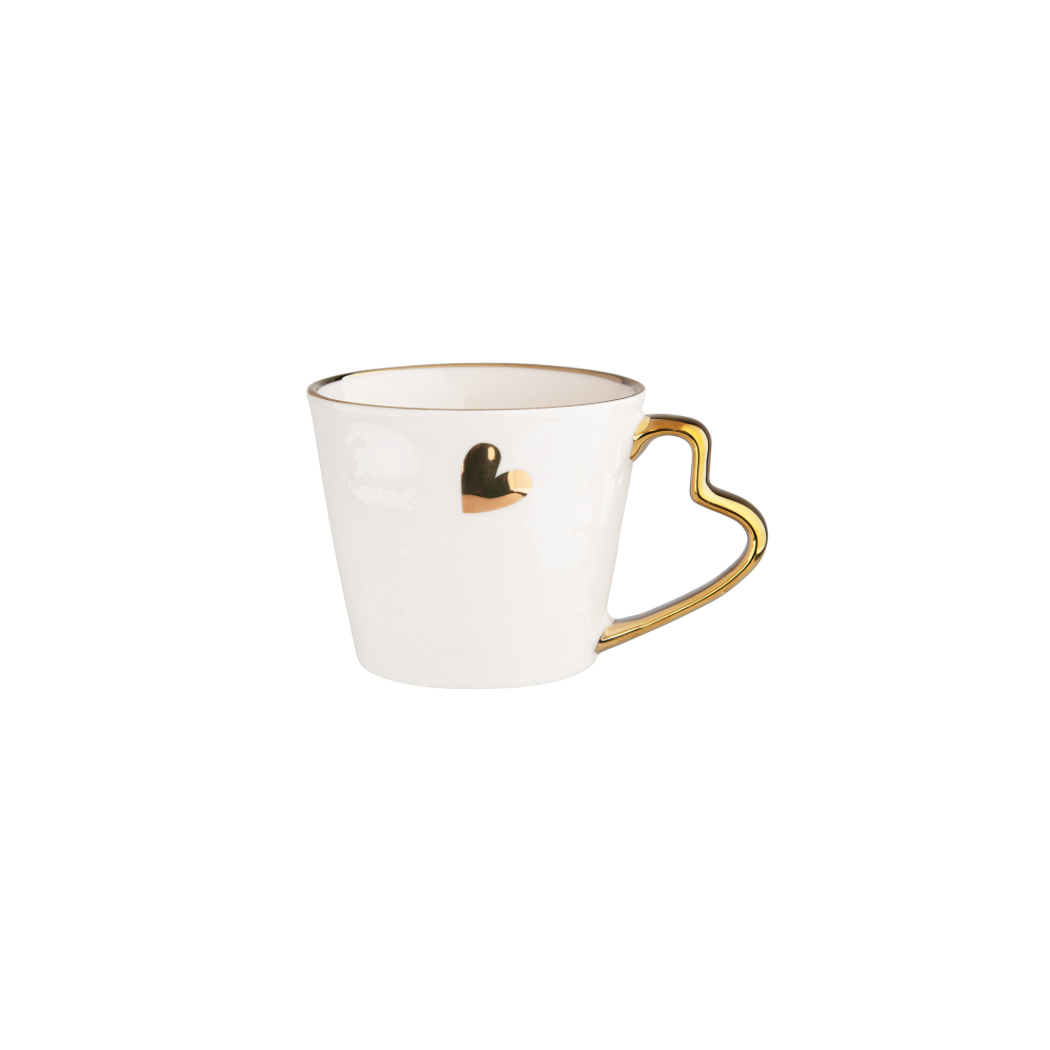 Kubek ze Złotym Uchem w Kształcie Serca - 350 ml - Altom Design