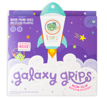 Antypoślizgowe Naklejki Kąpielowe Galaxy Grips - Kosmiczna Przygoda - Glo Pals