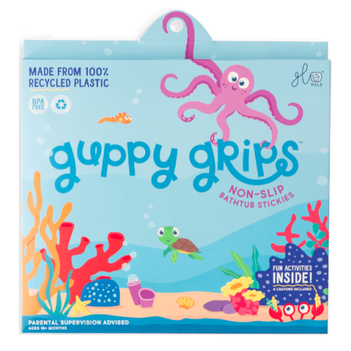 Antypoślizgowe Naklejki Kąpielowe Guppy Grips - Podwodny Świat - Glo Pals