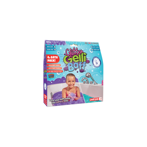 Gelli Baff Glitter - Magiczny proszek do kąpieli 620 g - Fioletowy i Błękitny - Zimpli Kids