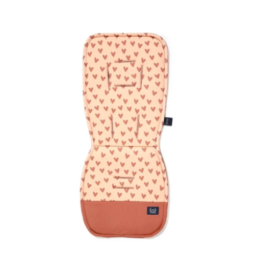 Heartbeat Pink & Velvet Ginger - Wkładka do wózka - Stroller Pad - La Millou - Organic Jersey Collection