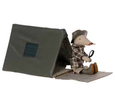 Zielony Pojedynczy Namiot - Happy Camper Single Tent Mouse - Akcesoria dla Lalek - Maileg