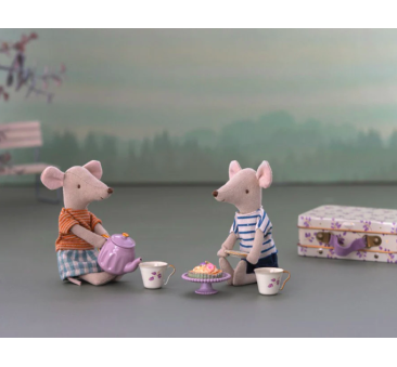 Merle - Zestaw Herbaciany w Walizce - Afternoon Treat, Mouse - Akcesoria Dla Lalek - Maileg