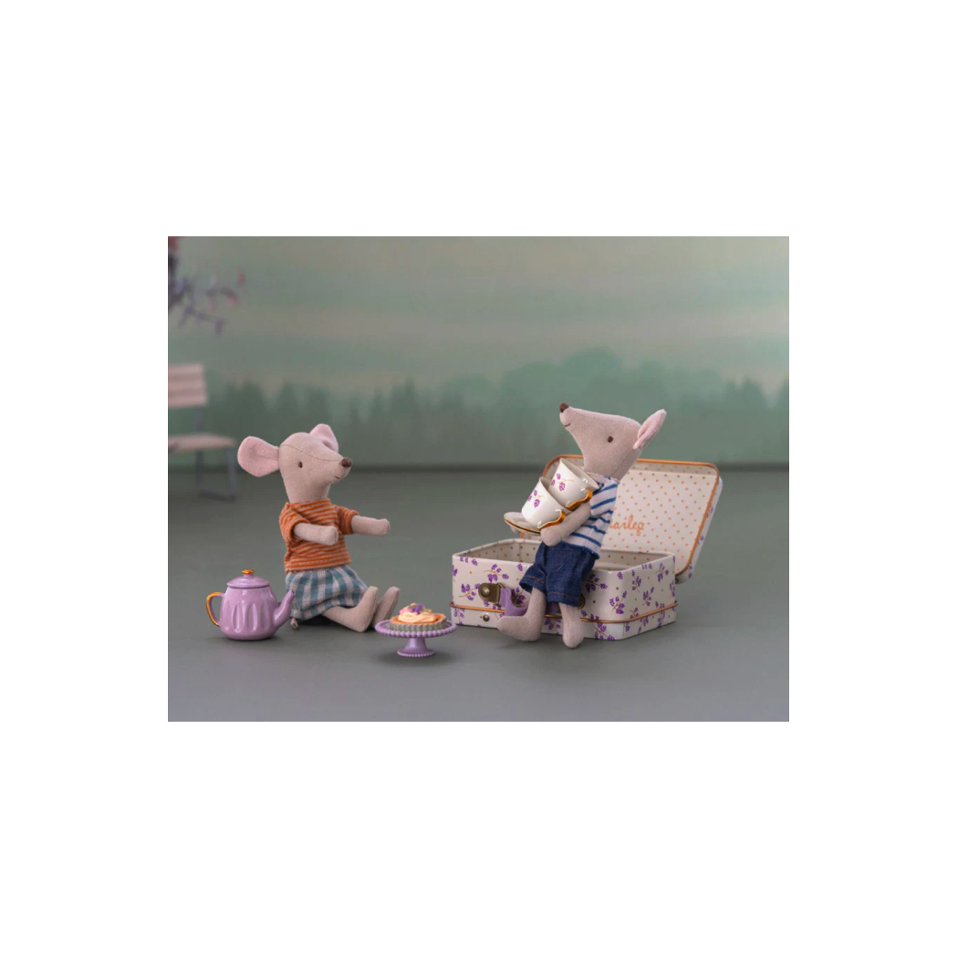 Merle - Zestaw Herbaciany w Walizce - Afternoon Treat, Mouse - Akcesoria Dla Lalek - Maileg