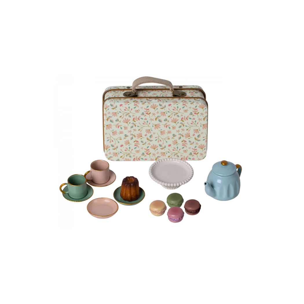 Merle - Zestaw Herbaciany w Walizce - Afternoon Treat, Mouse - Akcesoria Dla Lalek - Maileg
