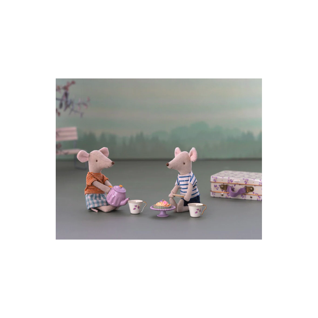 Merle - Zestaw Herbaciany w Walizce - Afternoon Treat, Mouse - Akcesoria Dla Lalek - Maileg