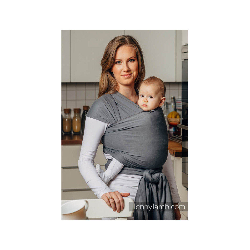 ANTRACYT - Elastyczna Chusta do noszenia dzieci - Bawełna - Rozmiar 5 metrów - LennyLamb
