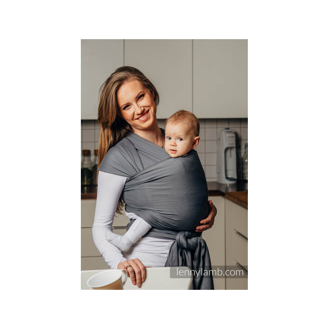 ANTRACYT - Elastyczna Chusta do noszenia dzieci - Bawełna - Rozmiar 5 metrów - LennyLamb