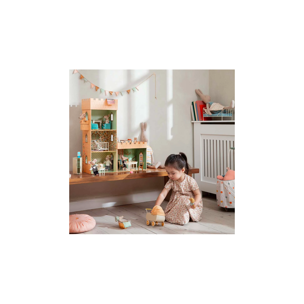 Srebrny Toster - Miniature Toaster & Bread - Akcesoria dla Lalek - Maileg