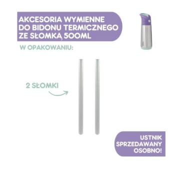 Zestaw Słomek do Bidonu Termicznego 500 ml i Butelki Tritanowej 600 - B.BOX - 2 sztuki