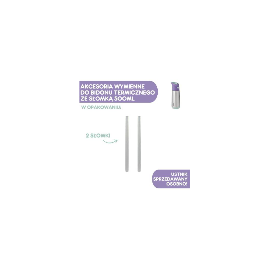 Zestaw Słomek do Bidonu Termicznego 500 ml i Butelki Tritanowej 600 - B.BOX - 2 sztuki