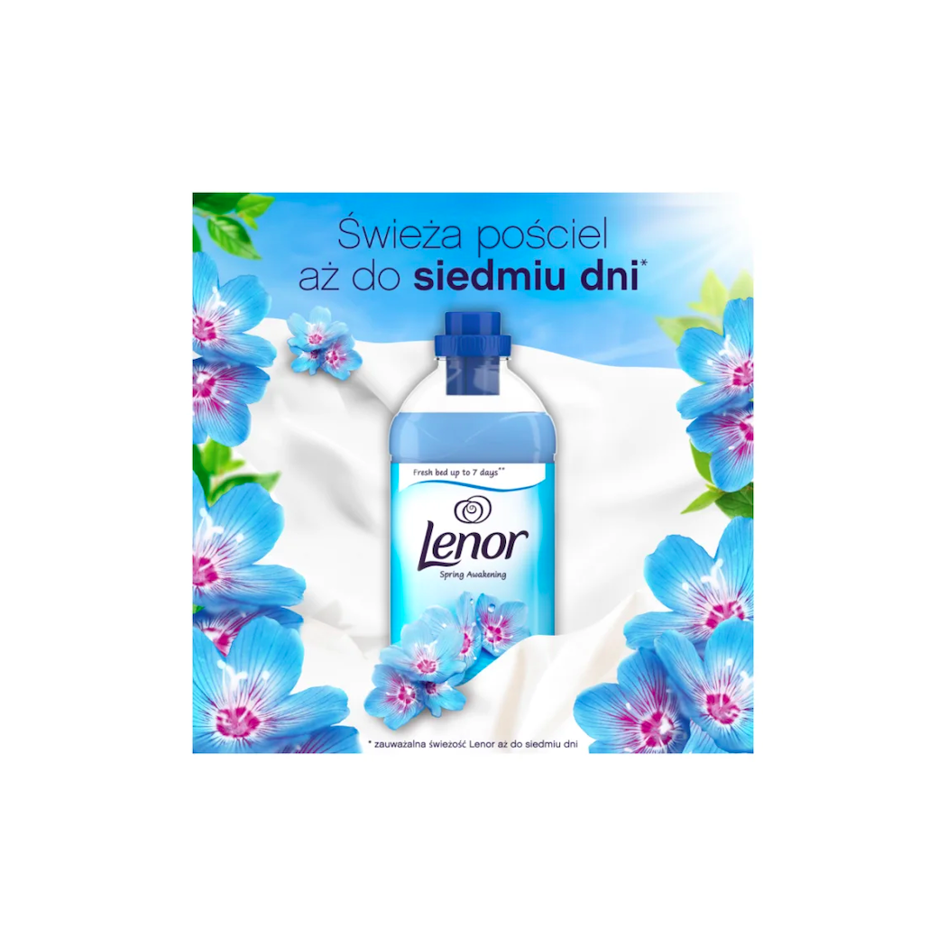 Spring Awakening - Niebieski Lenor - Płyn Do Płukania 1,6 l - 64 prań - Lenor