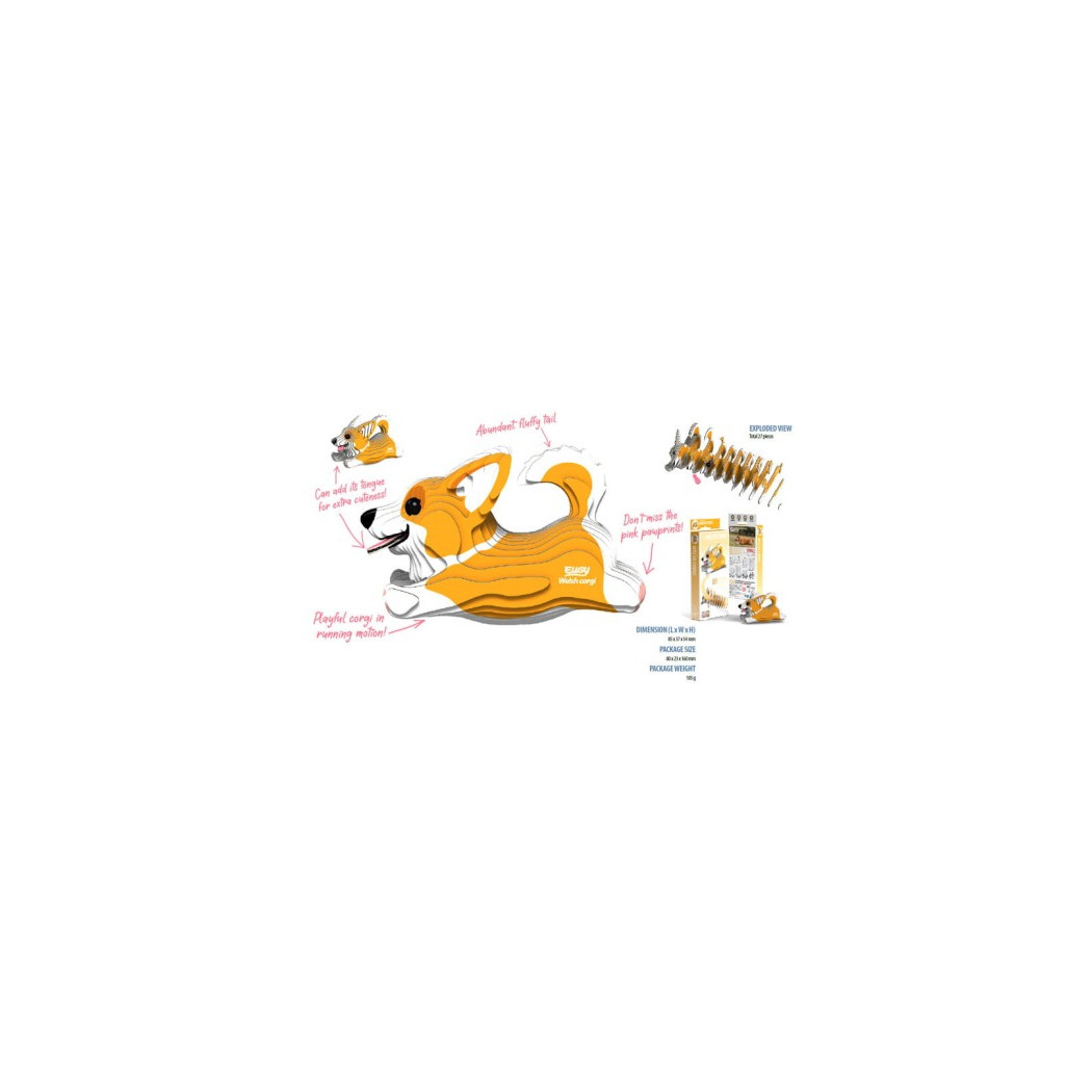 Pies Corgi - Eko Układanka 3D - Eugy
