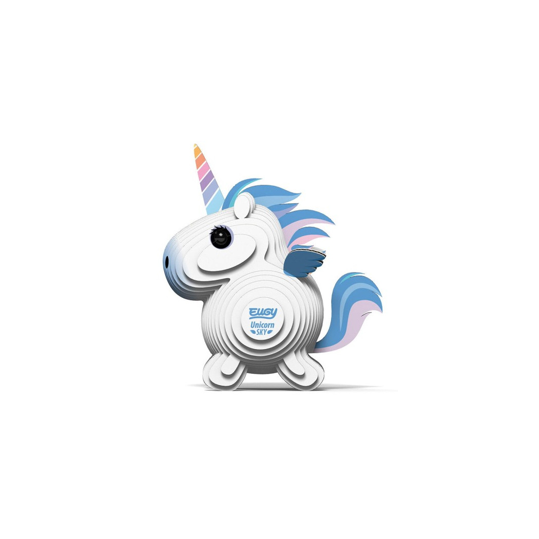 Błękitny Jednorożec - Eko Układanka 3D - Eugy