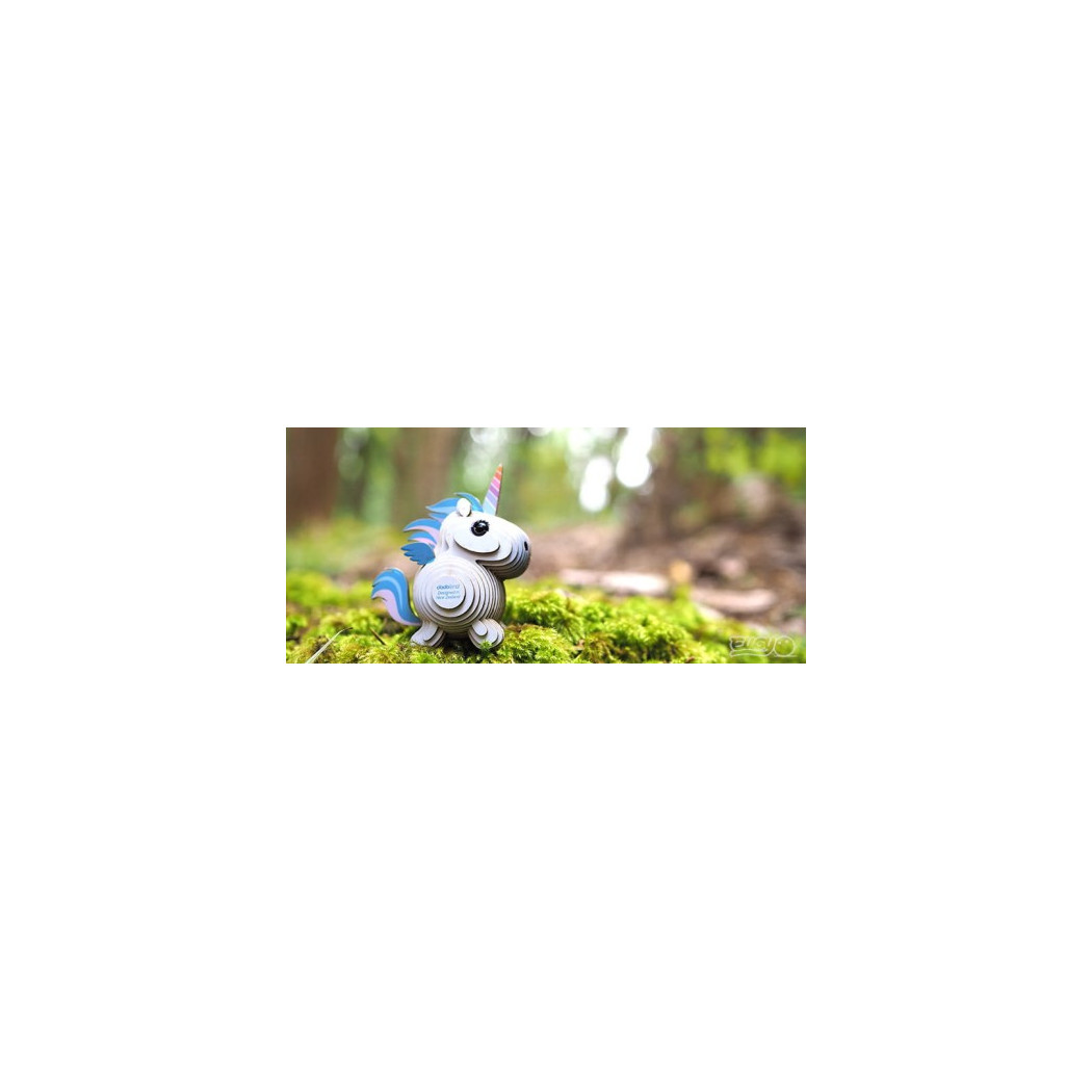 Błękitny Jednorożec - Eko Układanka 3D - Eugy