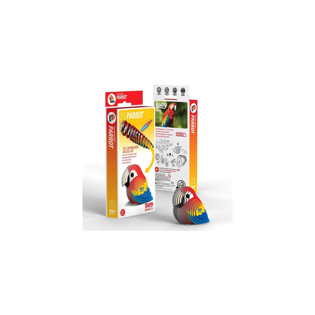 Papuga - Eko Układanka 3D - Eugy