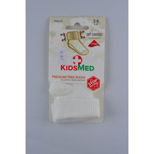Skarpetki bezuciskowe z zakładką - ecru - 5-6 cm - 0-3 miesięcy - KidsMed