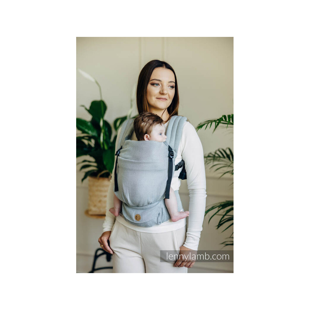 MAŁA JODEŁKA SZARA - Moje Pierwsze Nosidełko LennyLight - Splot Jodełkowy, 100% bawełna - Standard - LennyLamb