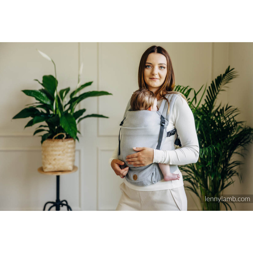 MAŁA JODEŁKA SZARA - Moje Pierwsze Nosidełko LennyLight - Splot Jodełkowy, 100% bawełna - Standard - LennyLamb