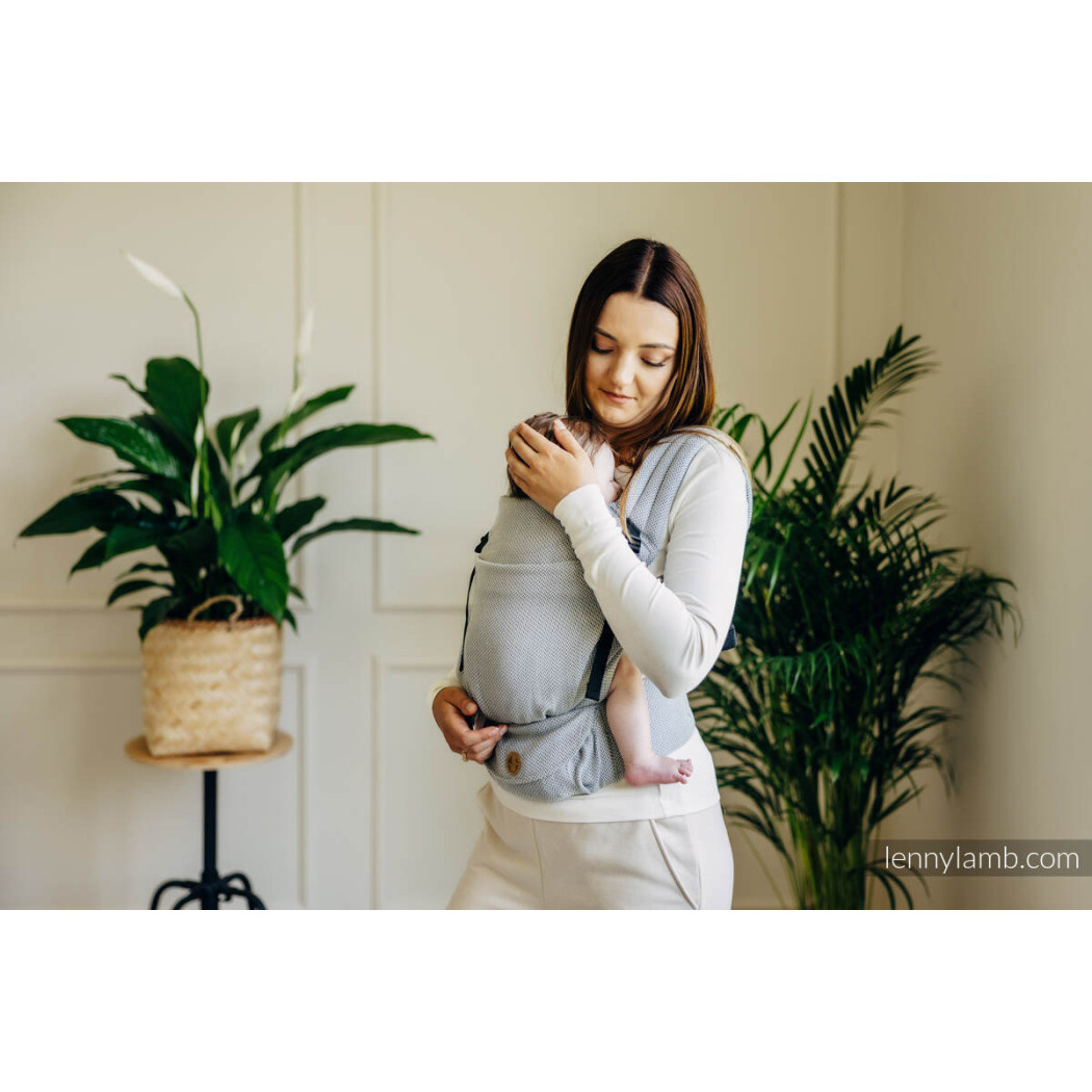 MAŁA JODEŁKA SZARA - Moje Pierwsze Nosidełko LennyLight - Splot Jodełkowy, 100% bawełna - Standard - LennyLamb